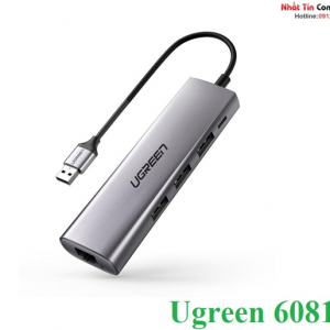 Bộ chia USB 3.0 ra 3 cổng USB 3.0 + Lan Gigabit 1000Mbps Ugreen 60812 cao cấp