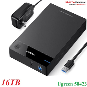 Hộp đựng ổ cứng 3,5 inch Sata/ USB 3.0 hỗ trợ 16TB Ugreen 50423 cao cấp