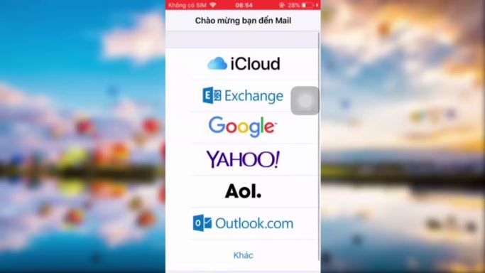 Chọn thêm tài khoản Outlook trên ứng dụng Mail