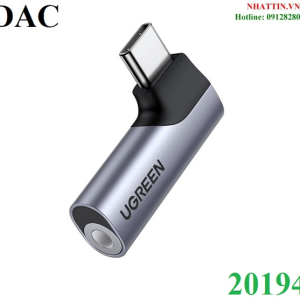 Đầu chuyển âm thanh USB Type-C to 3.5mm AUX có DAC Stereo Mic HiFi bẻ góc 90 độ Ugreen 20194 cao cấp