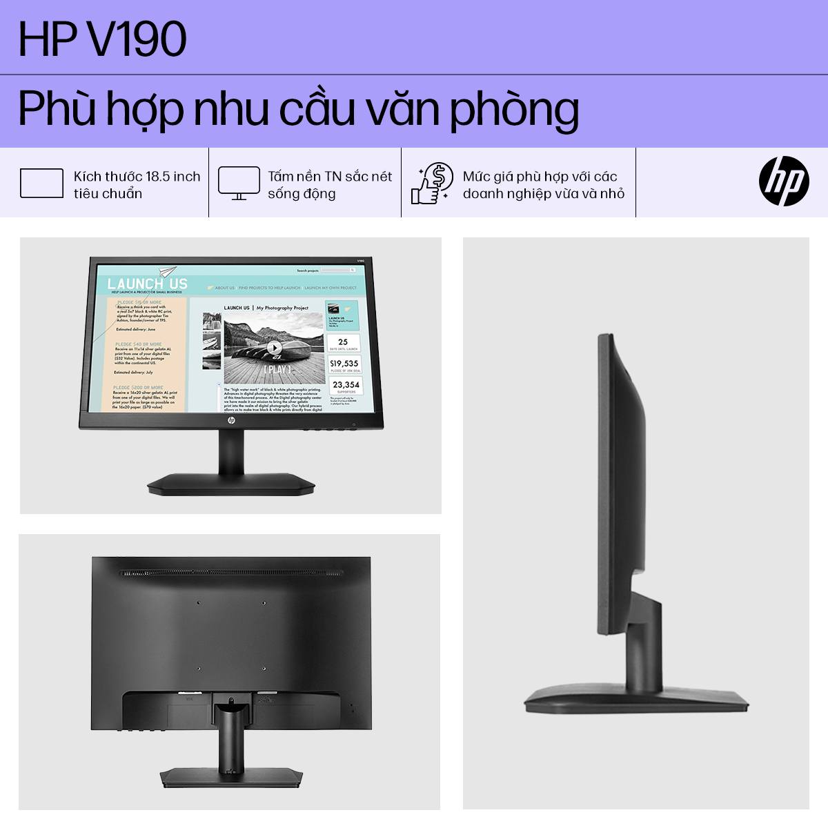 Màn hình HP V190 2NK17AA 18.5 inch HD