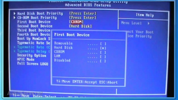 first boot device
