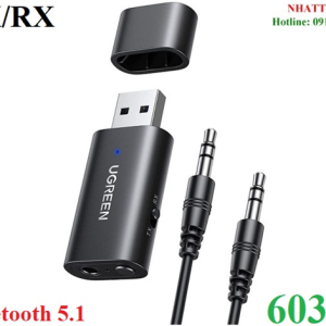 Bộ nhận, phát tín hiệu âm thanh qua Bluetooth 5.1 Ugreen 60300 cao cấp (Tranmitter/Receiver)