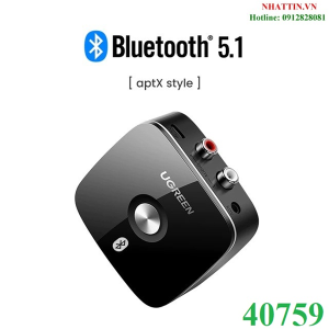 Bộ thu Bluetooth 5.1 cho loa, amly hỗ trợ cổng 3.5mm + RCA chính hãng Ugreen 40759 cao cấp