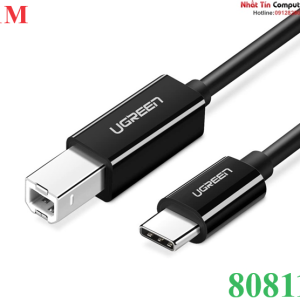 Cáp máy in USB 2.0 Type-C to USB Type-B dài 1M Ugreen 80811 (Màu đen)