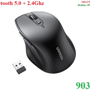 Chuột không dây Bluetooth 5.0 + 2.4Ghz Silent Click DPI 4000 Ugreen 90395 cao cấp