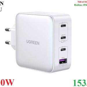 Củ sạc nhanh 100W GaN Nexode 4 cổng, 3 USB Type-C và 1 USB Type-A Hỗ trợ QC4+, PD3.0 Ugreen 15337