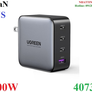Củ sạc nhanh 100W GaN Nexode 4 cổng, 3 USB Type-C và 1 USB Type-A Hỗ trợ QC4+, PD3.0 Ugreen 40737