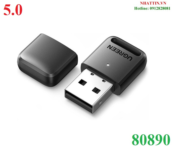 Thiết bị USB Bluetooth 5.0 Dongle cho PC chính hãng Ugreen 80890 cao cấp